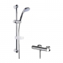 Nuie Binsey Round Thermostatic Bar Shower Valve with Classic Multi Function Slider Rail Kit - Chrome
