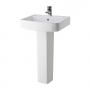 Nuie Bliss Basin and Full Pedestal 520mm Wide - 1 Tap Hole