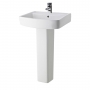 Nuie Bliss Basin and Full Pedestal 600mm Wide - 1 Tap Hole