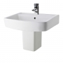 Nuie Bliss Basin and Semi Pedestal 520mm Wide - 1 Tap Hole