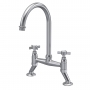 Nuie Bridge Kitchen Sink Mixer Tap Crosshead Handle - Brushed Nickel