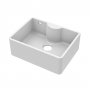 Nuie Butler Fireclay Kitchen Sink with TL and Overflow 1.0 Bowl 595mm L x 450mm W - White