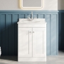 Classique 600mm 2-Door Floor Standing Vanity Unit with Marble Top Basin