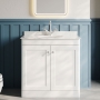 Classique 800mm 2-Door Floor Standing Vanity Unit with Marble Top Basin