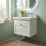 Classique 500mm 1-Drawer Wall Hung Vanity Unit with Premium Fireclay Basin