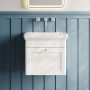 Classique 500mm 1-Drawer Wall Hung Vanity Unit with Premium Fireclay Basin
