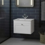 Classique 600mm 1-Drawer Wall Hung Vanity Unit with Ceramic Basin
