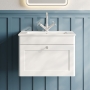 Classique 600mm 1-Drawer Wall Hung Vanity Unit with Ceramic Basin
