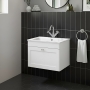 Classique 600mm 1-Drawer Wall Hung Vanity Unit with Stone Basin