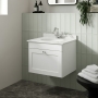 Classique 600mm 1-Drawer Wall Hung Vanity Unit with Marble Top Basin