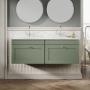 Classique 1200mm 2-Drawer Wall Hung Vanity Unit with Twin Marble Top Basin