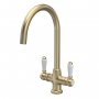 Nuie Cruciform Kitchen Sink Mixer Tap Lever Handle - Brushed Brass