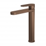 Nuie Cyprus Fluted Tall Mono Basin Mixer Tap - Brushed Bronze