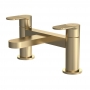 Nuie Cyprus Fluted Pillar Mounted Bath Filler Tap - Brushed Brass