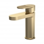 Nuie Cyprus Fluted Mono Basin Mixer Tap with Push Button Waste - Brushed Brass