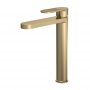 Nuie Cyprus Fluted Tall Mono Basin Mixer Tap - Brushed Brass