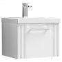 Nuie Deco Wall Hung 1-Drawer Vanity Unit with Basin-3 500mm Wide - Satin White