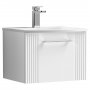 Nuie Deco Wall Hung 1-Drawer Vanity Unit with Basin-4 500mm Wide - Satin White