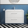 Deco 800mm 2-Drawer Wall Hung Vanity Unit