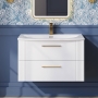 Deco 800mm 2-Drawer Wall Hung Vanity Unit
