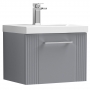 Nuie Deco Wall Hung 1-Drawer Vanity Unit with Basin-3 500mm Wide - Satin Grey