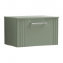 Nuie Deco Wall Hung 1-Drawer Vanity Unit with Worktop 600mm Wide - Satin Green