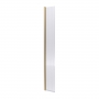 Nuie Fluted Concealed Hinged Wet Room Return Panel 300mm Wide with Support Bar 8mm Glass - Brushed Brass