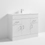 Nuie Eden Floor Standing 3-Door Vanity Unit and Basin-2 Gloss White - 1000mm Wide