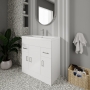 Nuie Eden Floor Standing 3-Door Vanity Unit and Basin-1 Gloss White - 800mm Wide