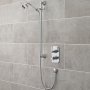 Nuie Edwardian Twin Square Thermostatic Concealed Shower Valve with Slider Rail Kit - Chrome