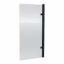 Nuie Matt Black Square Hinged Fluted Bath Screen 1520mm H x 830mm W - 8mm Glass