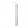 Nuie Fluted Wet Room Hinged Return Panel 1850mm High x 300mm Wide with Support Bar 8mm Glass - Polished Chrome