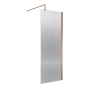 Nuie Fluted Brushed Bronze 1850mm Wet Room Glass Shower Screen