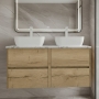 Havana Twin 1200mm 4-Drawer Wall Hung Vanity Unit with Countertop
