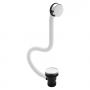 Nuie Inset Bath Push Button Extended Waste 900mm with Overflow - Chrome
