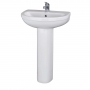 Nuie Ivo Basin and Full Pedestal 555mm Wide - 1 Tap Hole