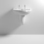 Nuie Ivo Basin and Semi Pedestal 555mm Wide - 2 Tap Hole