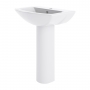Nuie Knedlington Basin and Full Pedestal 600mm Wide - 1 Tap Hole