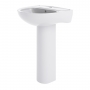 Nuie Lawton Basin and Full Pedestal 550mm Wide - 1 Tap Hole