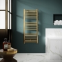 Nuie Lorica Straight Heated Ladder Towel Rail 800mm H x 500mm W - Brushed Brass