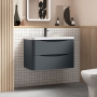 Lunar 800mm 2-Drawer Wall Hung Vanity Unit