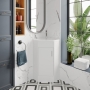 Nuie Mayford Floor Standing Corner 1-Door Vanity Unit with Basin 550mm Wide - Gloss White