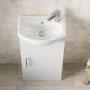 Nuie Mayford Floor Standing 1-Door Vanity Unit with Basin 420mm Wide - Gloss White