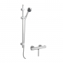 Nuie Minimalist Thermostatic Bar Shower Valve with Single Function Slider Rail Kit - Chrome