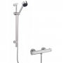 Nuie Minimalist Thermostatic Bar Shower Valve with Multi Function Slider Rail Kit - Chrome