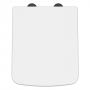 Nuie Luxury Square Toilet Seat with Soft Close Quick Release Hinges Black Cover Cap - White