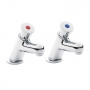 Nuie Self Closing Non-Concussive Basin Taps Pair - Chrome