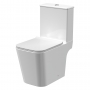 Nuie Orlen Rimless Open Back Close Coupled Toilet with Push Button Cistern - Soft Close Seat