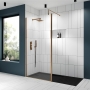 Nuie Outer Frame Brushed Bronze 1850mm Wet Room Glass Shower Screen