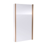 Nuie Pacific Brushed Bronze Framed Square Bath Screen with Fixed Return Panel 1400mm H x 815mm W - 6mm Glass